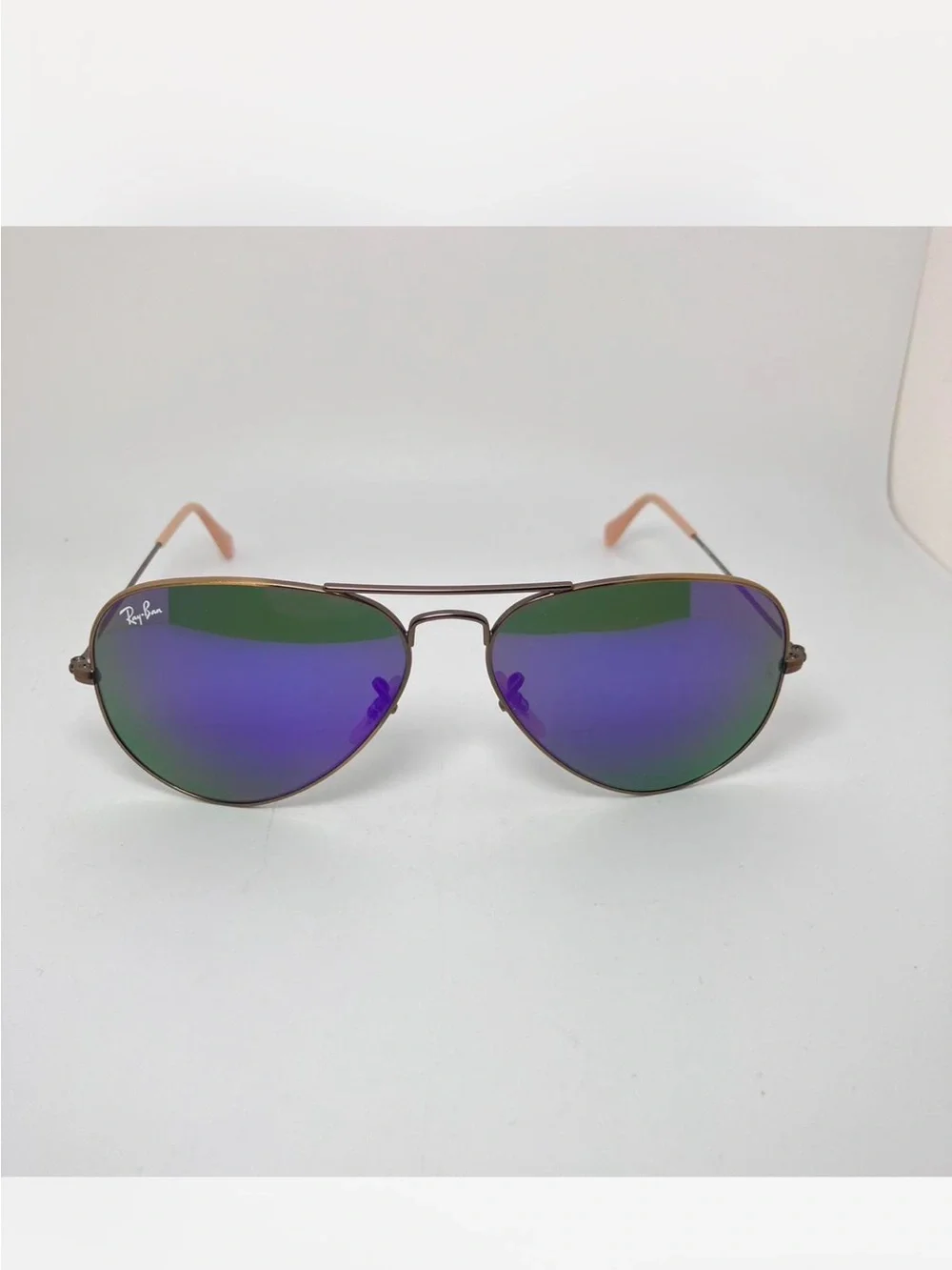 Ray-Ban Women's Aviator Sunglasses in Gold with Green Lenses